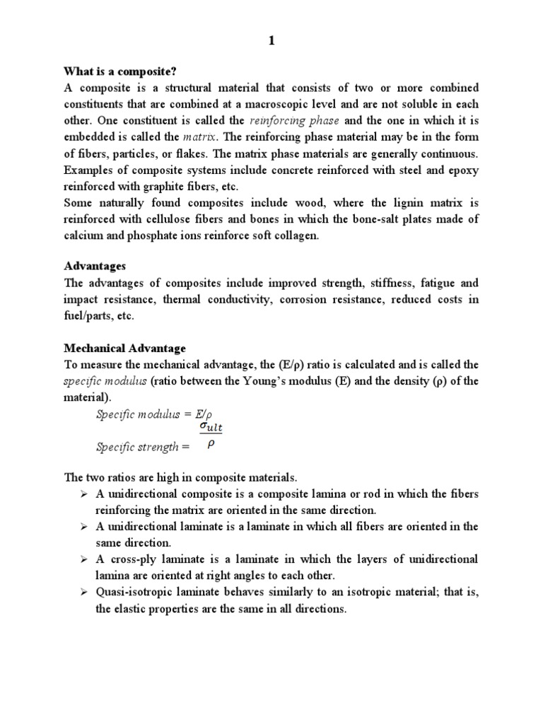 Composite Materials Overview and Notes | PDF | Composite Material ...