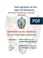 Personas jurídicas y representación orgánica