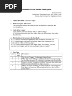 Mathematics Lesson Plan For Kindergarten: 1. Title of The Lesson: Geometry-Shapes 2. Brief Description of The Lesson