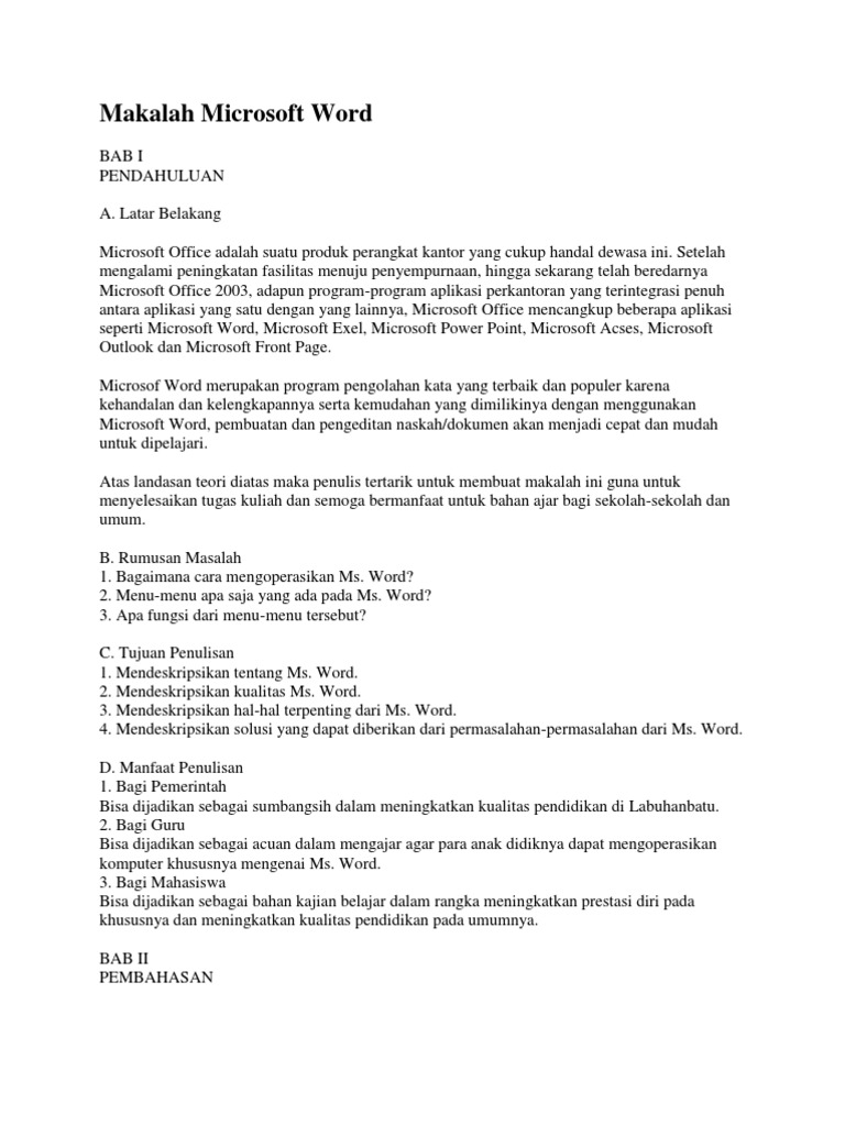 Makalah Microsoft Word 1