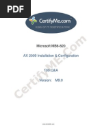 AX 2009 Installation & Configuration: Microsoft MB6-820