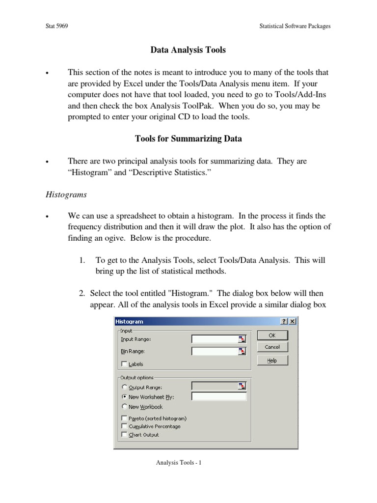 Analysis Tools | PDF | Student's T Test | Errors And Residuals