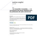 Formationemploi 1853 105 Qui Se Ressemble S Assemble Le Recrutement Des Jeunes Diplomes Dans Les Professions de Cadre Commercial1