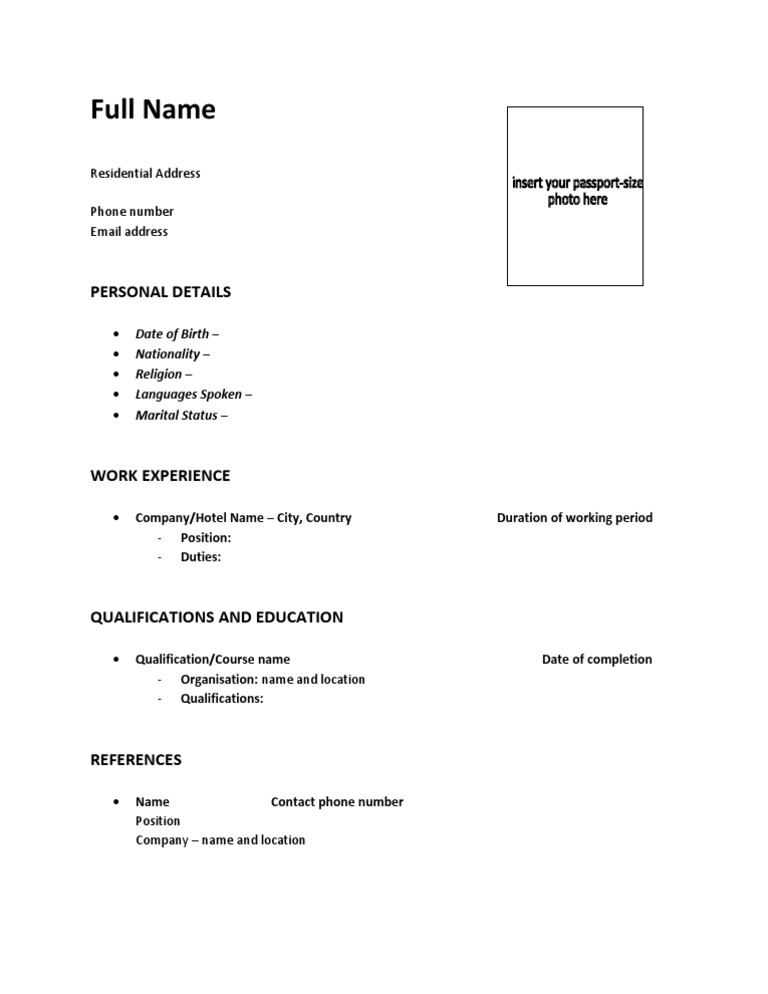 English CV Template | PDF | Career & Growth
