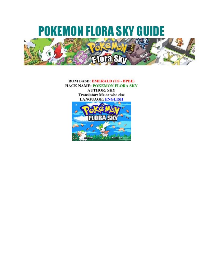Pokemon Flora Sky Guide English Pdf Nintendo Franchises Pokemon