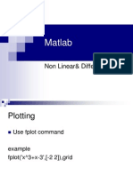 Matlab Non Linear Differentiation and Numerical Methods