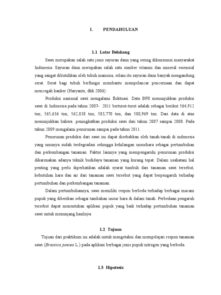 LAPORAN SAWI LAPORAN SAWI