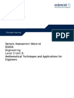 Mark Scheme: Sample Assessment Material EG308 Engineering Level 3 Unit 8