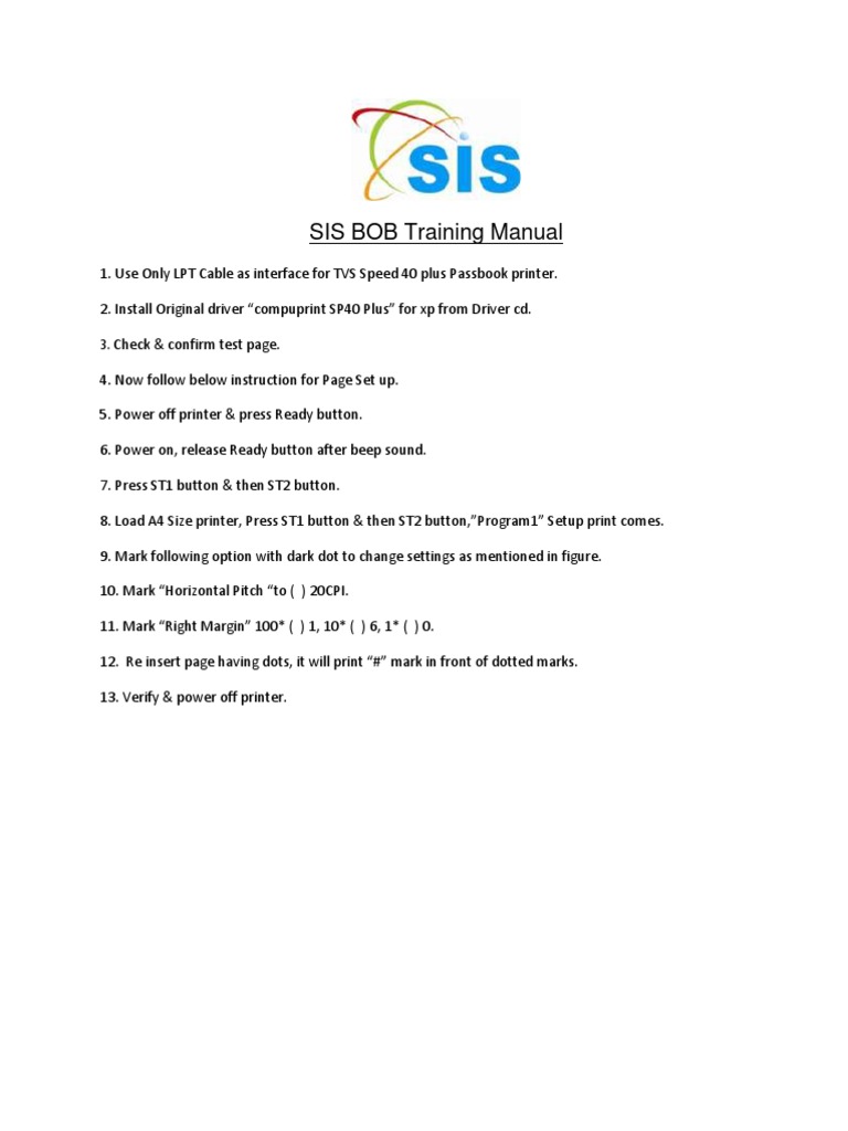 tvs passbook printer