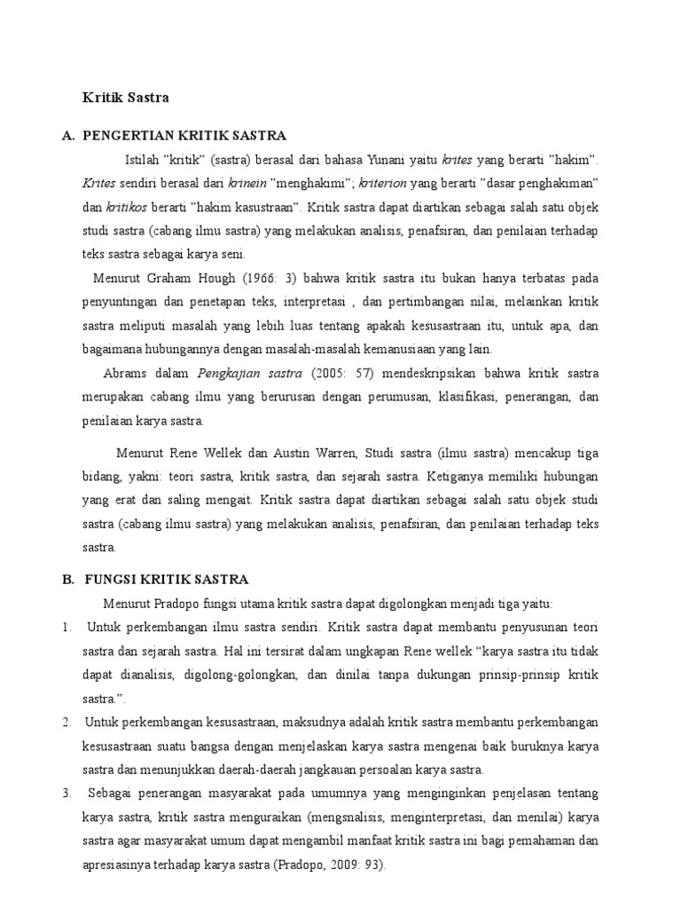 Pengertian Kritik Sastra PDF