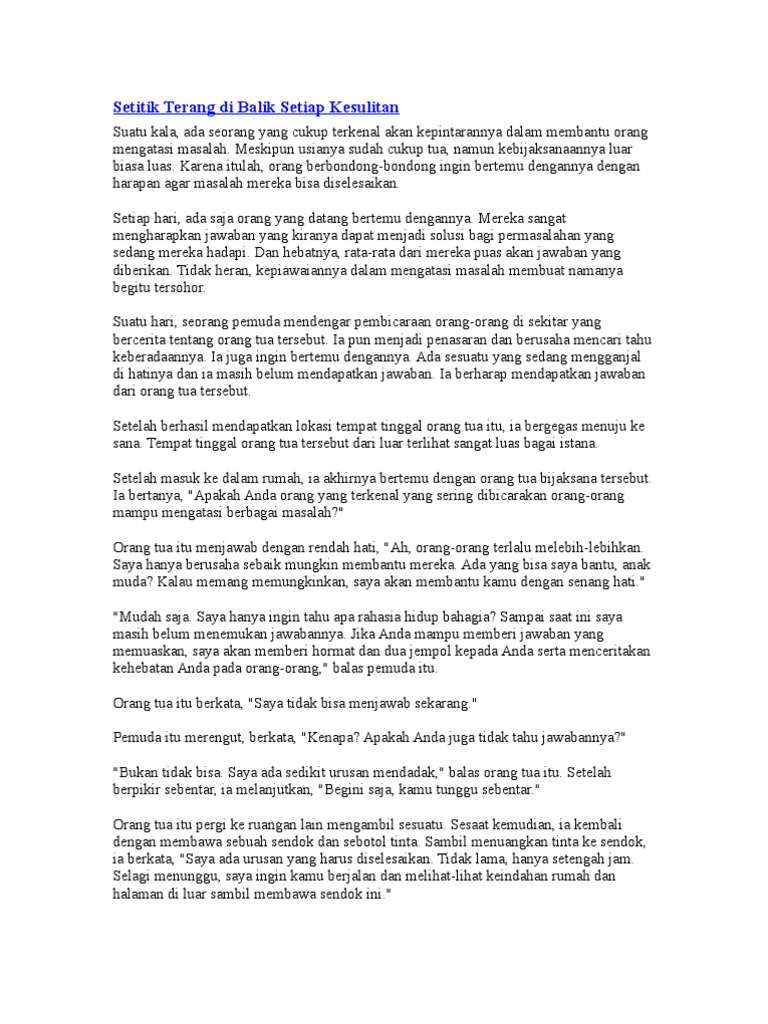 Setitik Terang Di Balik Setiap Kesulitan Pdf