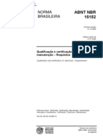 NBR 15152 - 2004 - Qualificação e Certificação de Eletricista