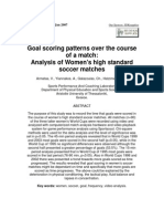 Goal Scoring Patterns Over The Course: Analysis of Women's High Standard