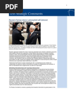 Russia's Syrian Stance - Principled Self-Interest [Sept-2012]