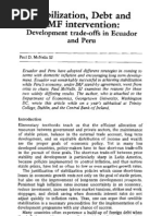 Stabilization, Debt and IMF Intervention - Development Trade-Offs in Ecuador and Peru