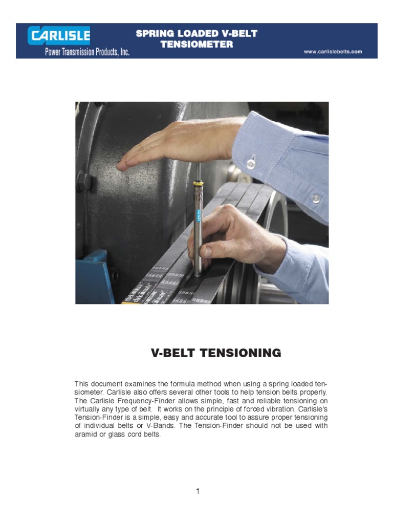 Guide VBelt Tensioning PDF Belt (Mechanical) Applied And