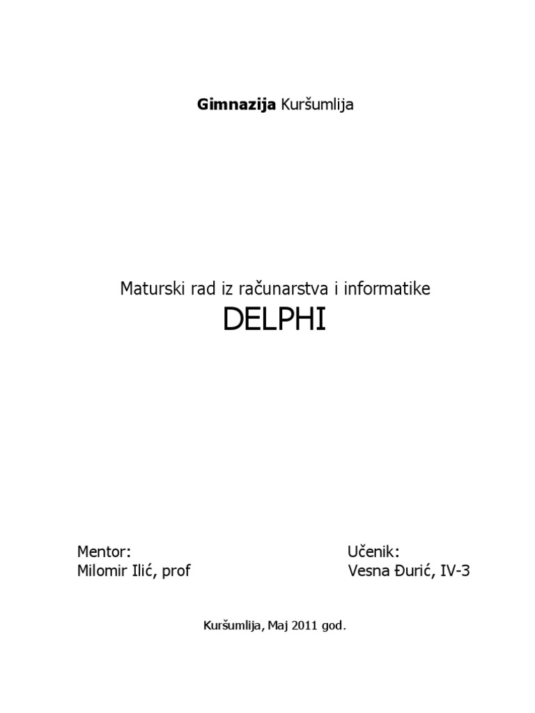 Delphi Rad | PDF