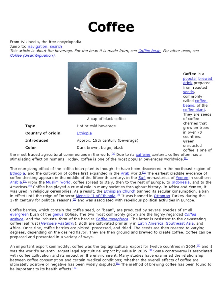 Coffee | PDF | Coffee | Caffeine