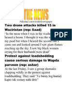 Pakistan newspaper reports drone attacks, protests