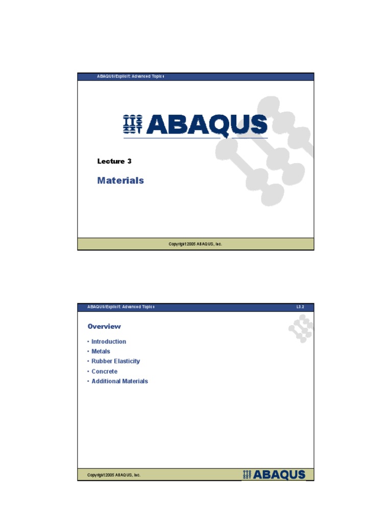 l3 Materials Abaqus | PDF | Teaching Methods & Materials | Technology ...