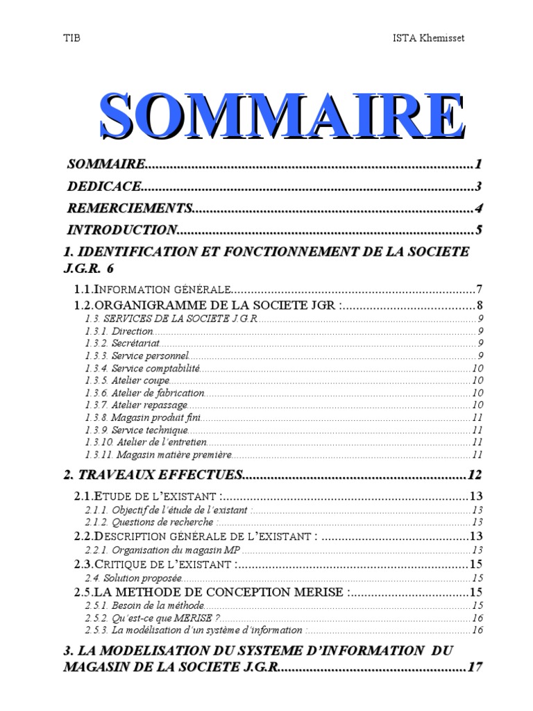 Rapport de Stage Societer de Confection Www.rapport2stage.com