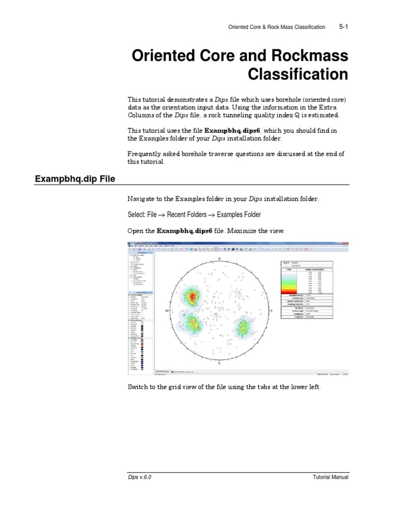 Rock Mass Classification Tutorial | PDF | Data | Angle