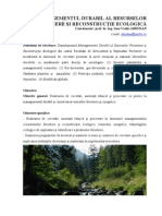 Managementul Durabil Al Resurselor Forestiere Si Reconstructie Ecologica PDF