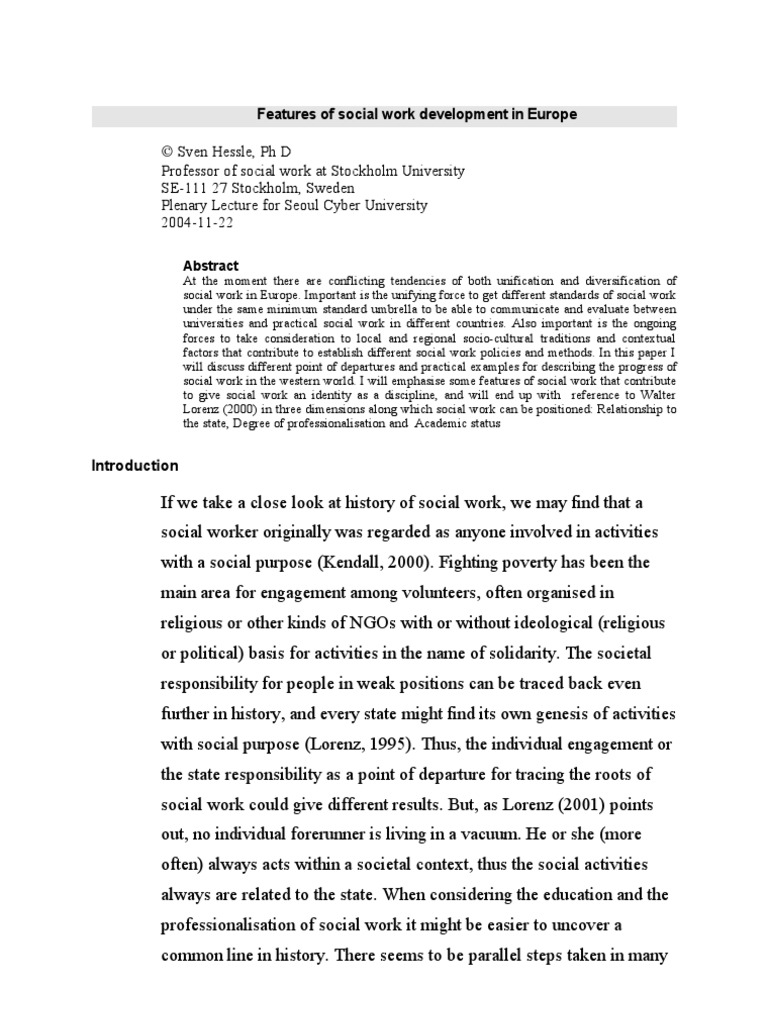 Features of Social Work PDF Social Work Expert