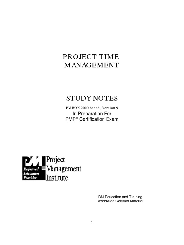 PMP Exam Preparation Study Guide - Project Time Management | PDF ...