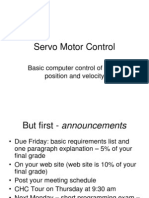 Servo Motor Control: Basic Computer Control of Motor Position and Velocity