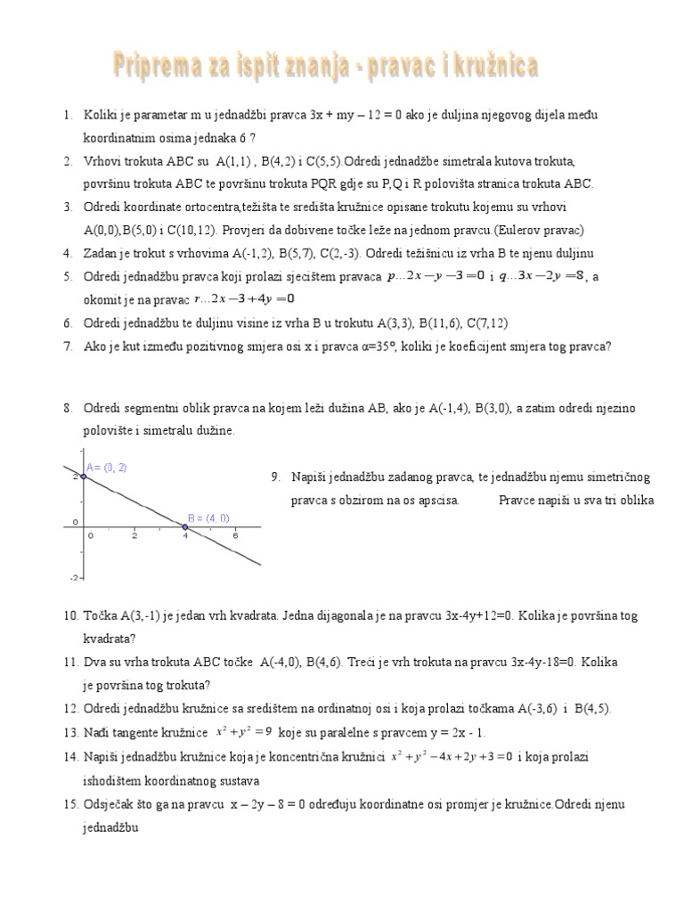 Pravac I Kru Nica - Priprema Za Test | PDF