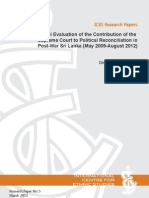 A Provisional Evaluation of The Contribution of The Supreme Court To Political Reconciliation in Post-War Sri Lanka (May 2009-August 2012)