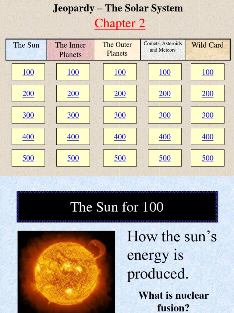 Solar System Jeopardy Game Guide | PDF