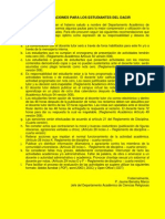 Recomendaciones para Los Estudiantes Del Dacir PDF