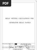 Generator Relay Settings