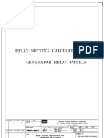Generator Relay Settings