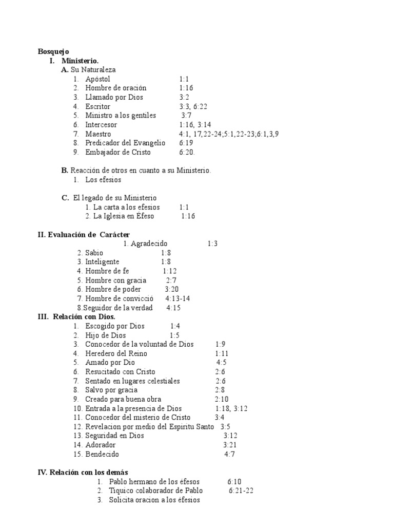 Bosquejo Biografico Efesios Pdf