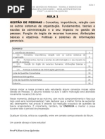 Noções de Gestão de Pessoas - Aula 01