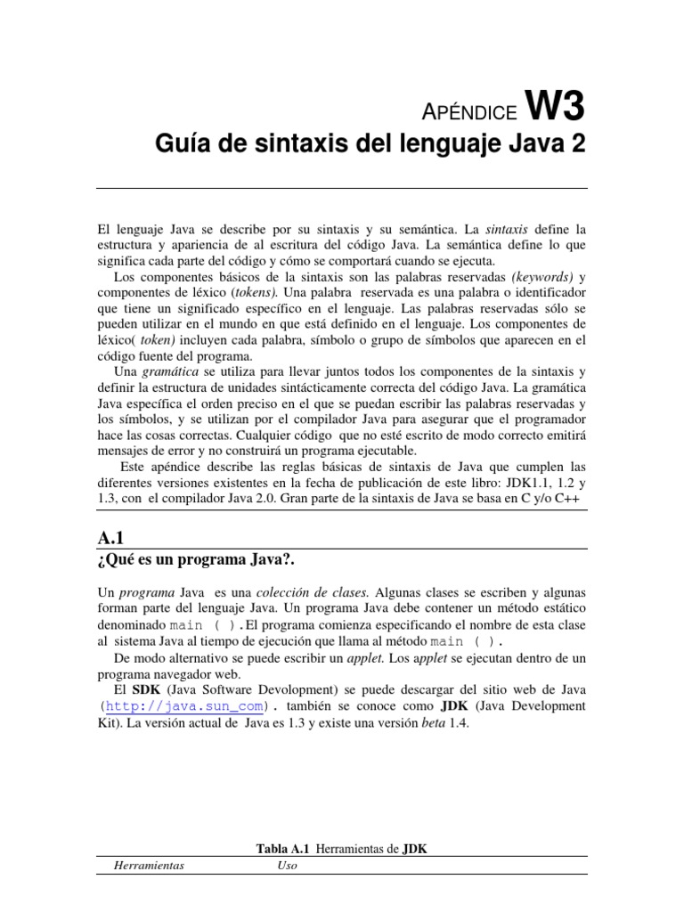 Sintaxis de Java | PDF | Java (lenguaje de programación) | Estructura ...
