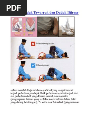 Antara Duduk Tawarruk Dan Duduk Iftirasy