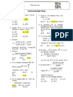 Problemas de trigonometría para practicar cálculos de funciones trigonométricas