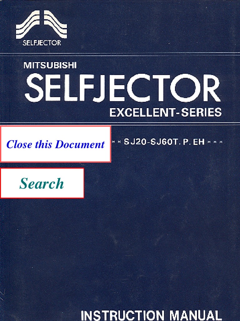 Selfjector Mitsubishi Purifiers Pdf Electric Motor Pump