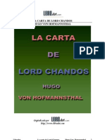 Hofmannsthal - La Carta de Lord Chandos