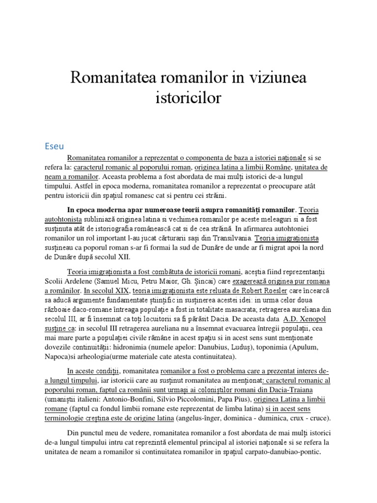 Romanitatea Romanilor In Viziunea Istoricilor Schita Lectiei Apasa in jos chestionar fluid eseu romanitatea romanilor fermă născut pur