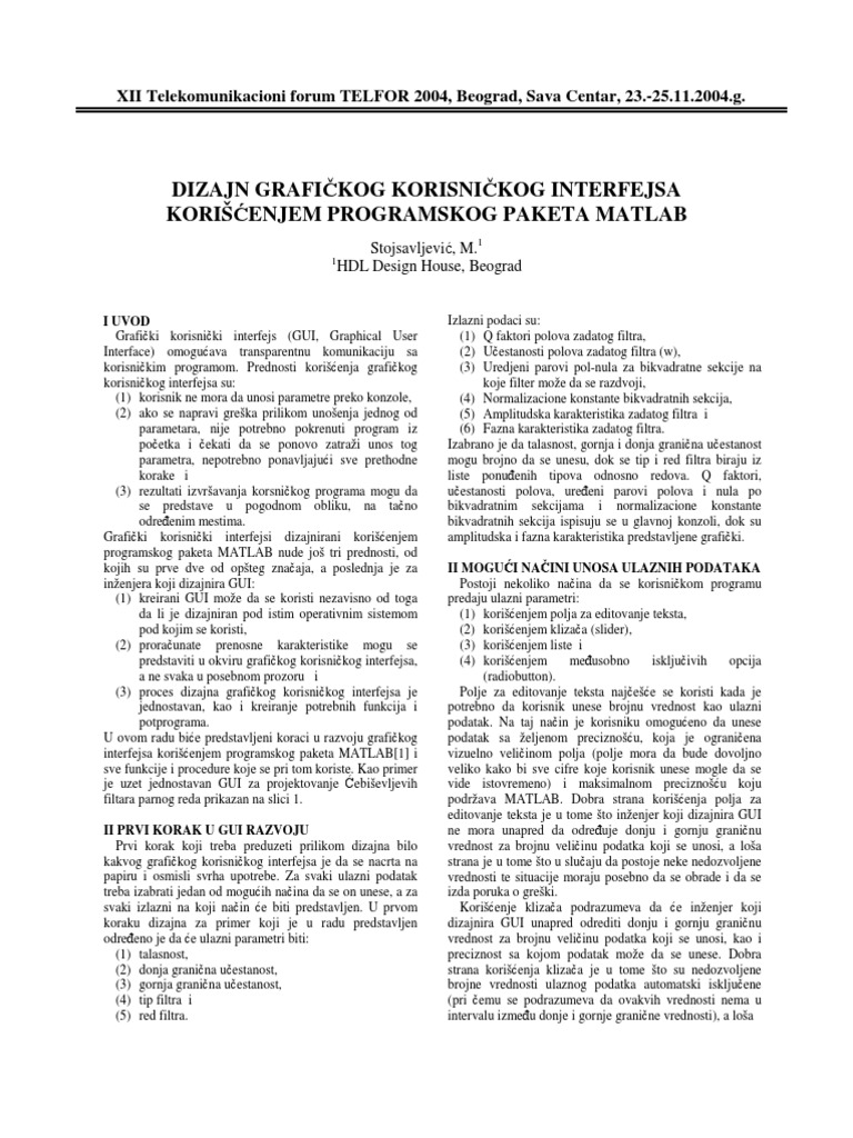 GUI U Matlabu | PDF