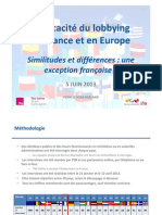 L'efficacité du lobbying en France et en Europe