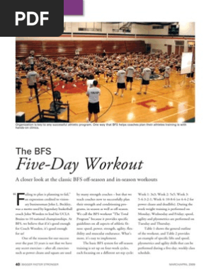Bfs Five Day Workout Strength Training Weight Training
