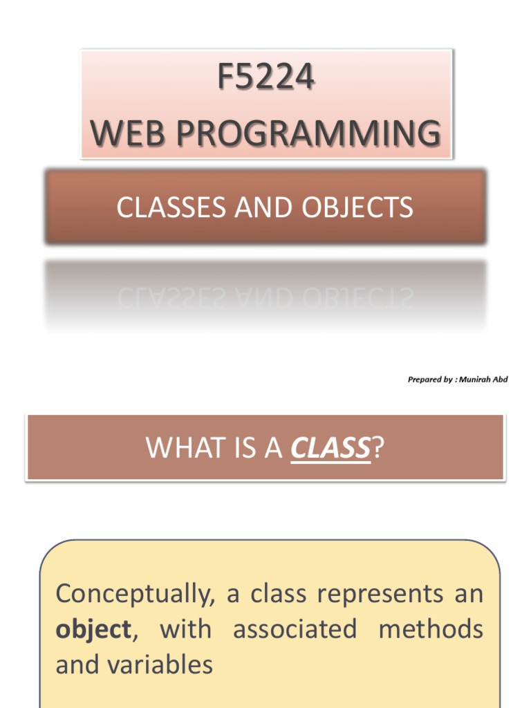 Class and Objects | PDF | Php | Object (Computer Science)