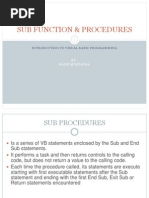 Sub and Function Procedures