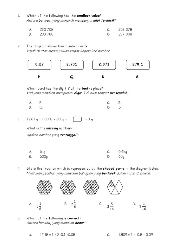 Qmate Math Questions for Year 5 | PDF
